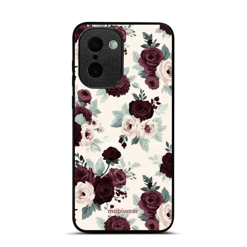 Etui ochronne do OnePlus 15R, Mobiwear Glossy Case, róże z szałwią na kremie
