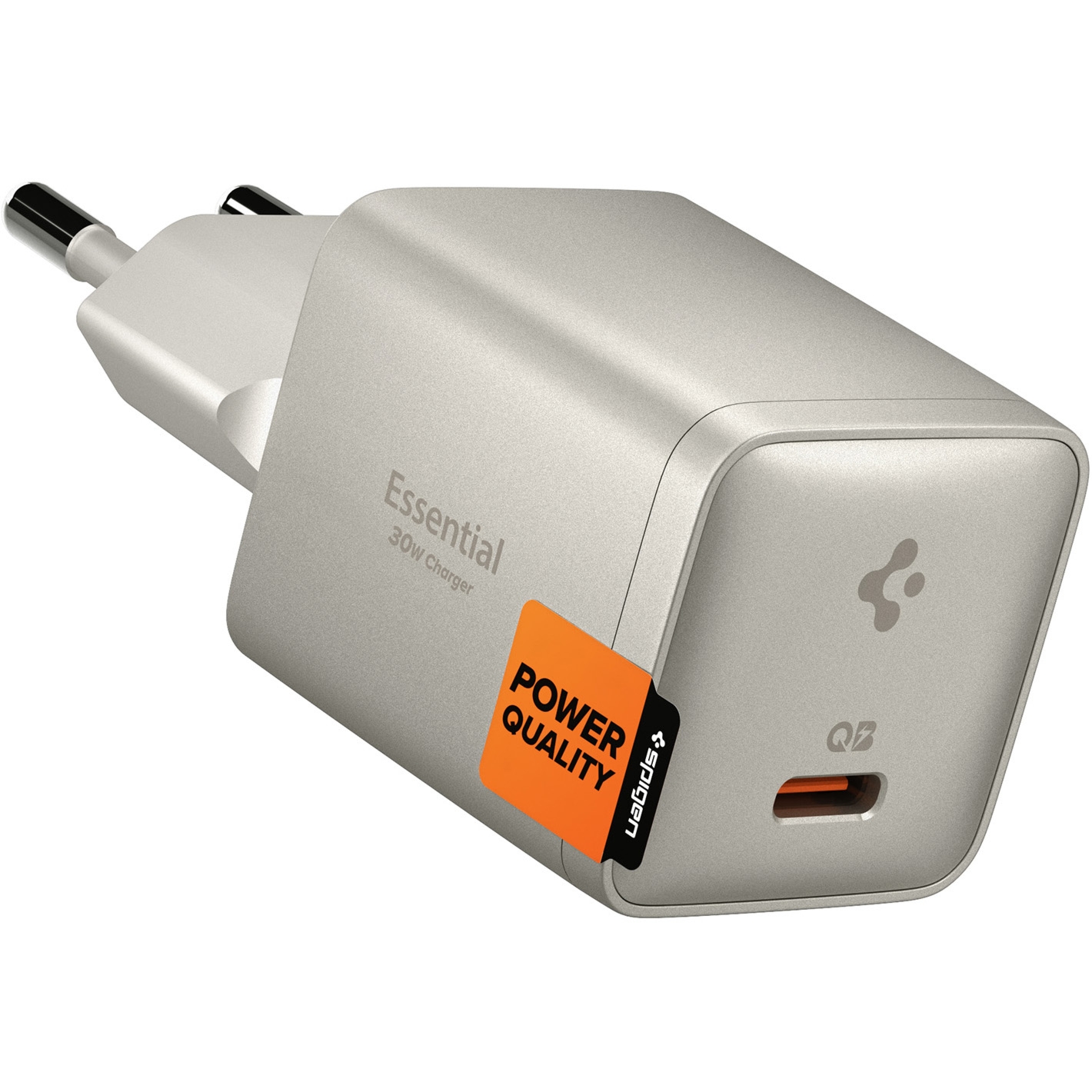 Ładowarka sieciowa USB-C PD 3.0, PPS, QC 3.0, 30W, Spigen Essential EE301EU, beżowa