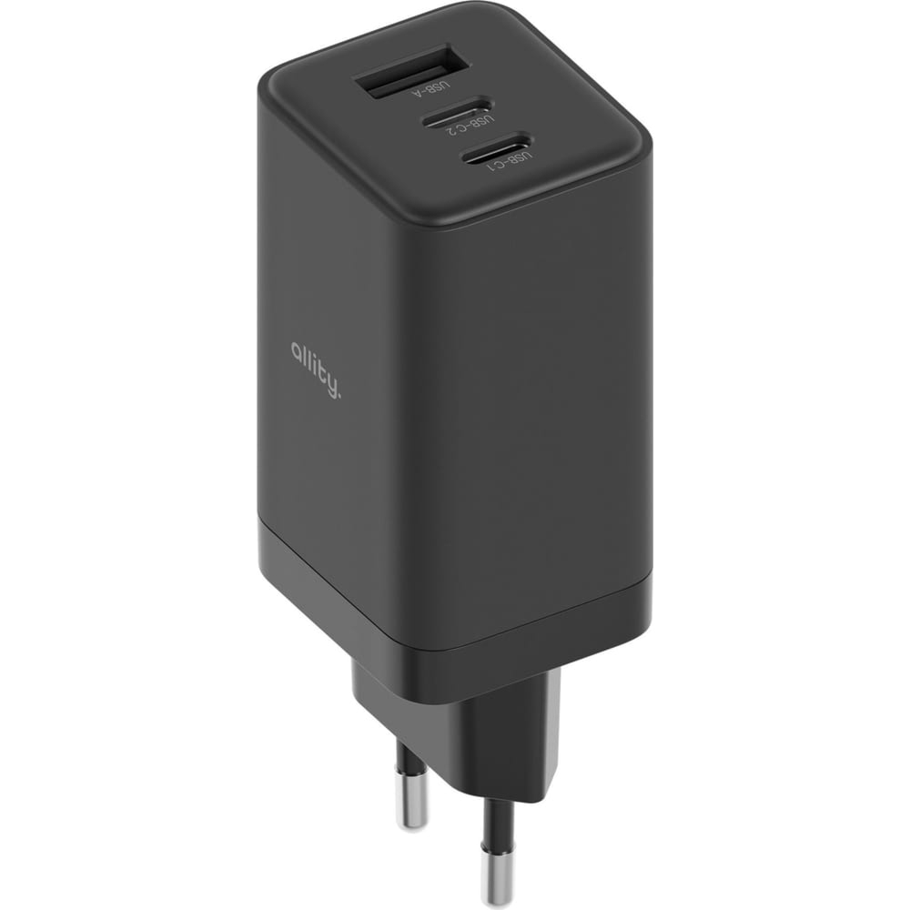 Ładowarka sieciowa Allity ATC-01-65WACC 2x USB-C / 1x USB-A GaN PD QC 65W, czarna