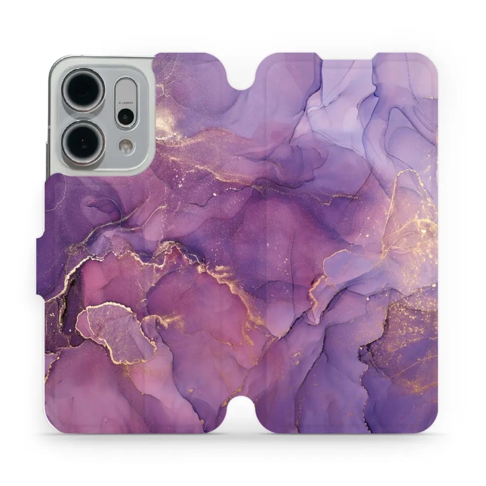 Etui z klapką do Oppo Reno 14, Mobiwear Book, fioletowe