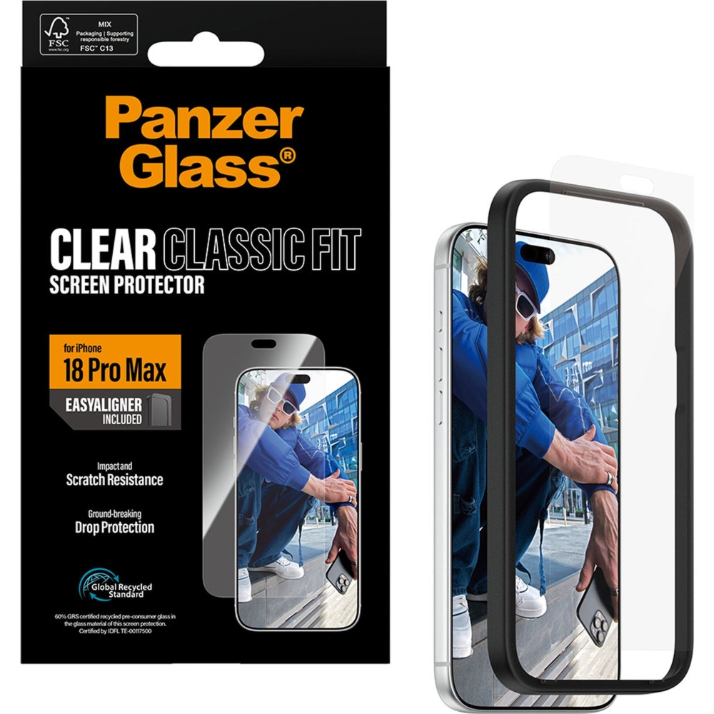 Szkło hartowane z aplikatorem PanzerGlass Classic Fit EasyAligner do iPhone 18 Pro Max