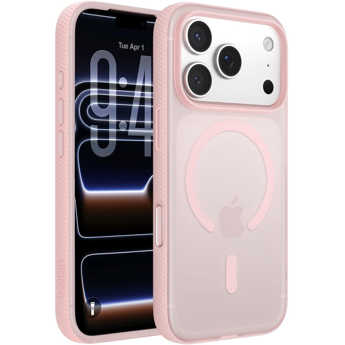 Etui Belkin SheerForce Grip (CC) do MagSafe do iPhone 17 Pro, różowe