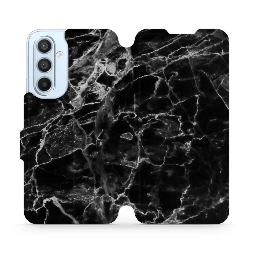 Etui z klapką do Galaxy A54 5G, Mobiwear Book, czarny marmur