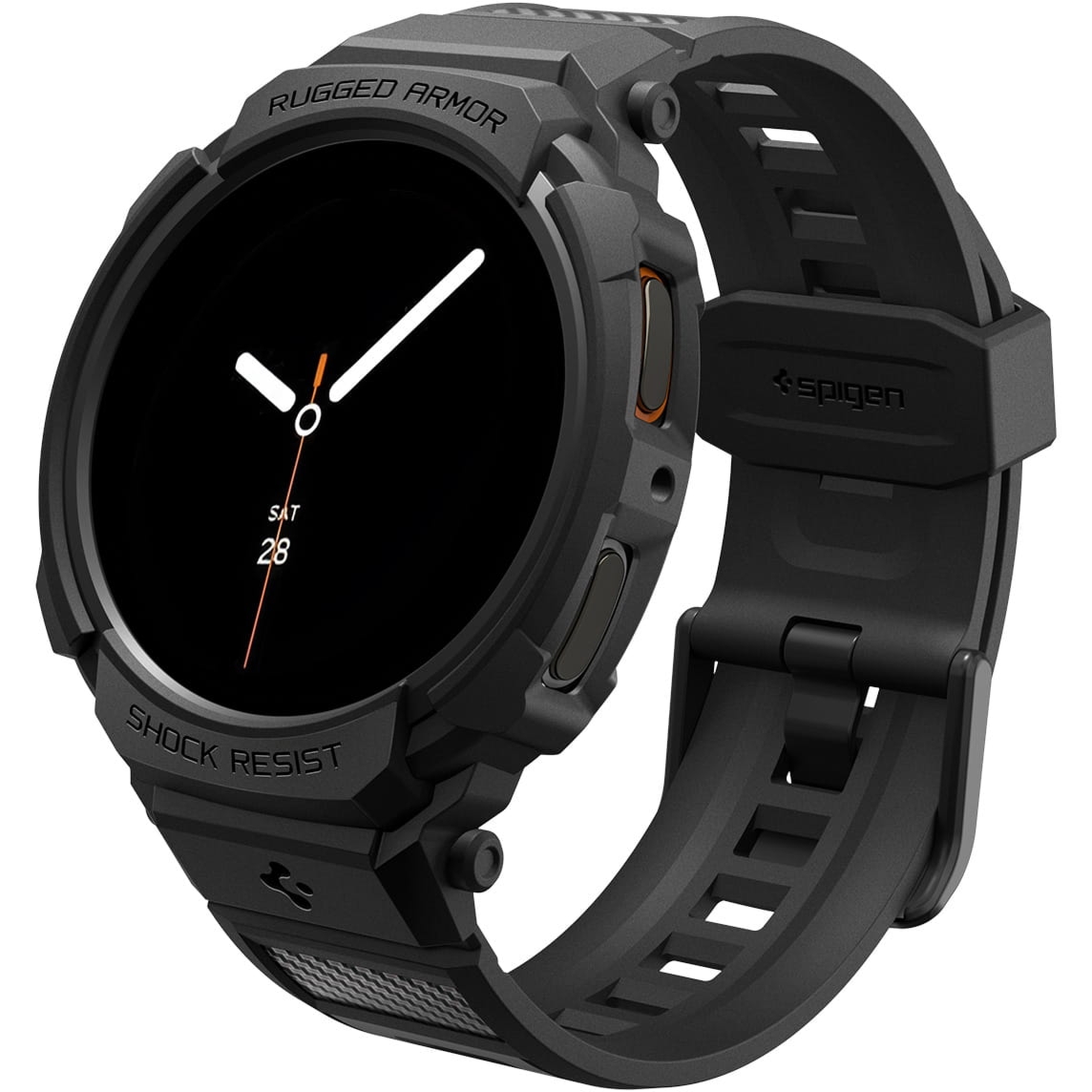 Etui z paskiem Spigen Rugged Armor Pro do Galaxy Watch 8 44mm, czarne
