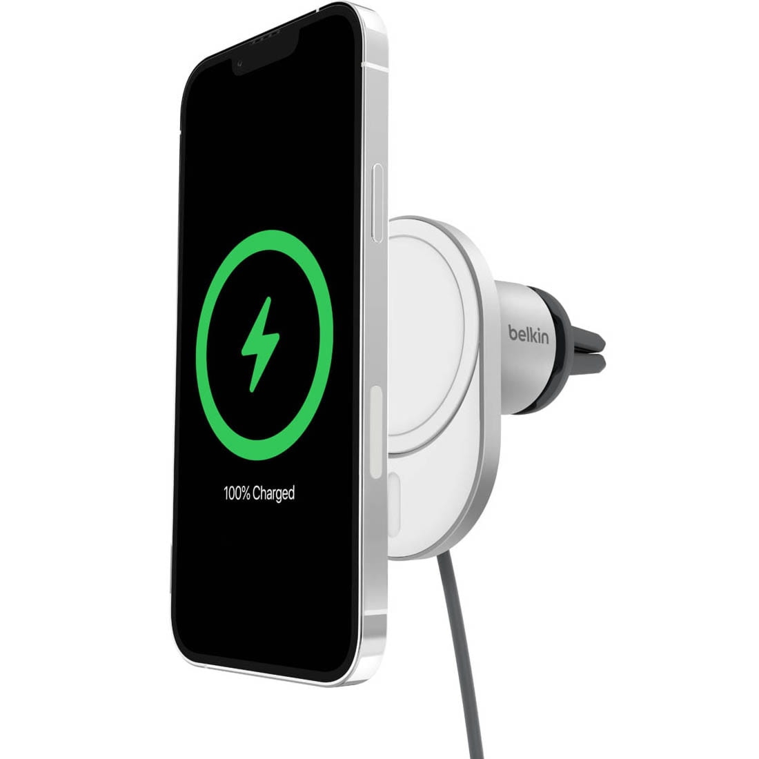 OUTLET: Uchwyt samochodowy magnetyczny Belkin Boost Pro Magnetic Car Charger Qi2 15W Vent Mount MagSafe, szary