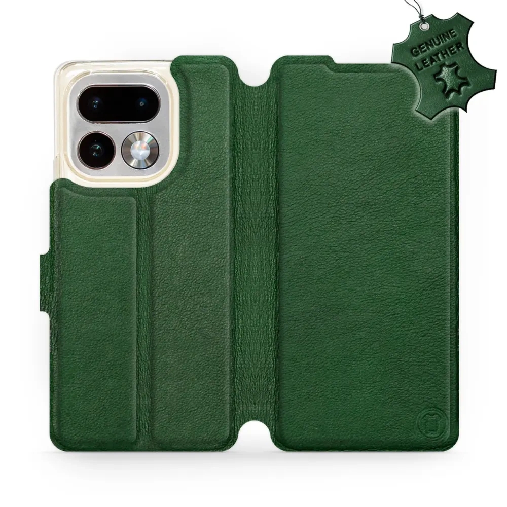 Etui z naturalnej skóry do Realme 16 Pro Plus 5G, Mobiwear Leather, zielone