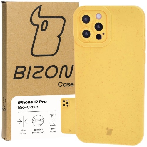 Image of Ekologiczne etui Bizon Bio-Case do iPhone 12 Pro, żółte