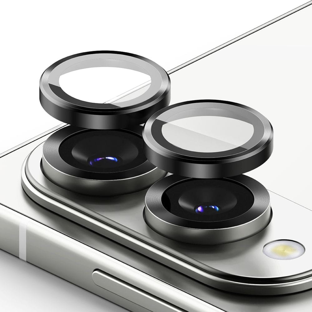 Nakładki na aparat Ringke Camera Lens Frame Glass do Galaxy S25 Edge, czarne