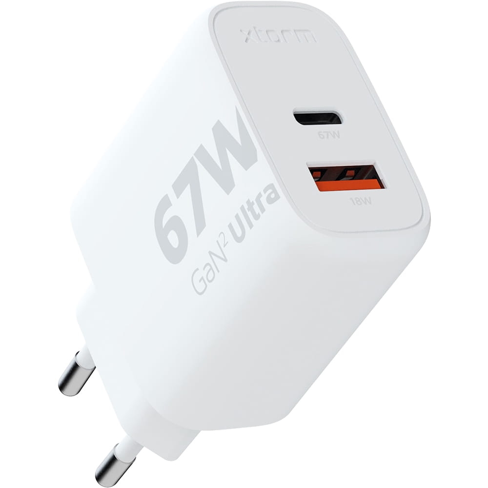 Image of Ładowarka sieciowa Xtorm Ultra Wall Charger GaN2 67W, USB-C PD, USB-A, biała