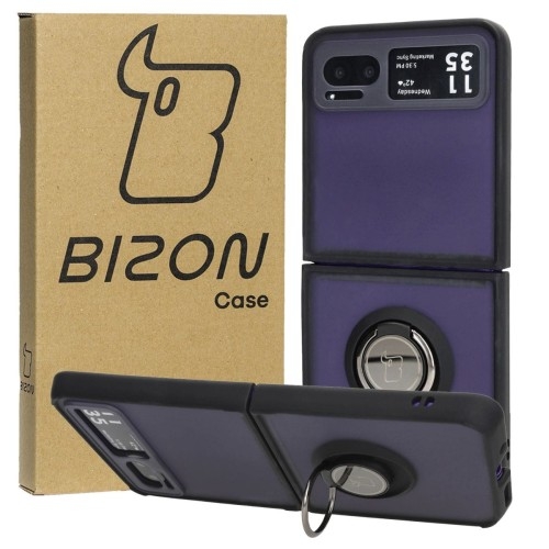 Image of Etui Bizon Case Hybrid Ring do Motorola Razr 40, czarne