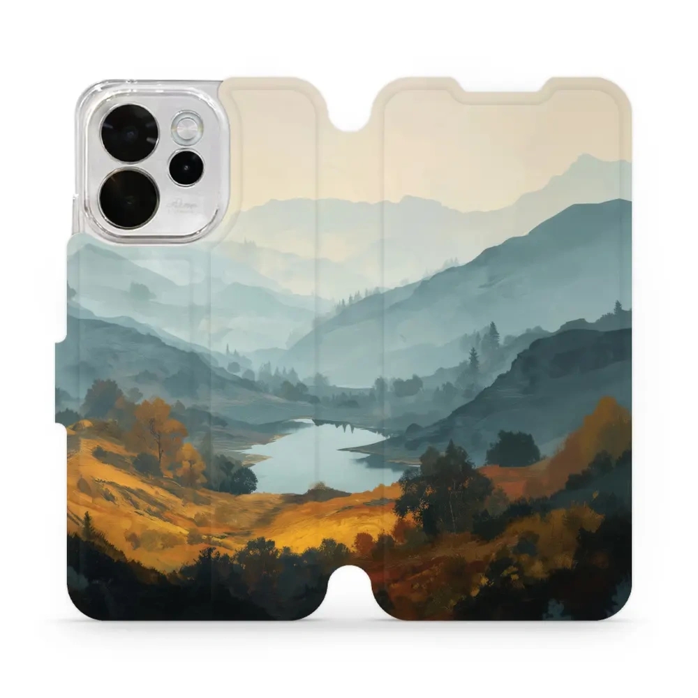 Etui z klapką do OPPO Reno15 FS, Mobiwear Book, jezioro w dolinie
