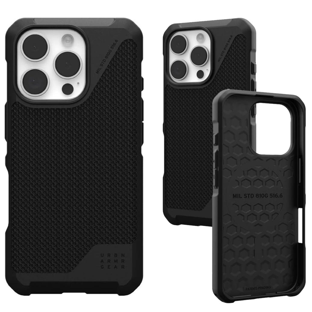 Etui pancerne Urban Armor Gear Metropolis LT Mag do MagSafe do iPhone 16 Pro, czarne z kevlarem