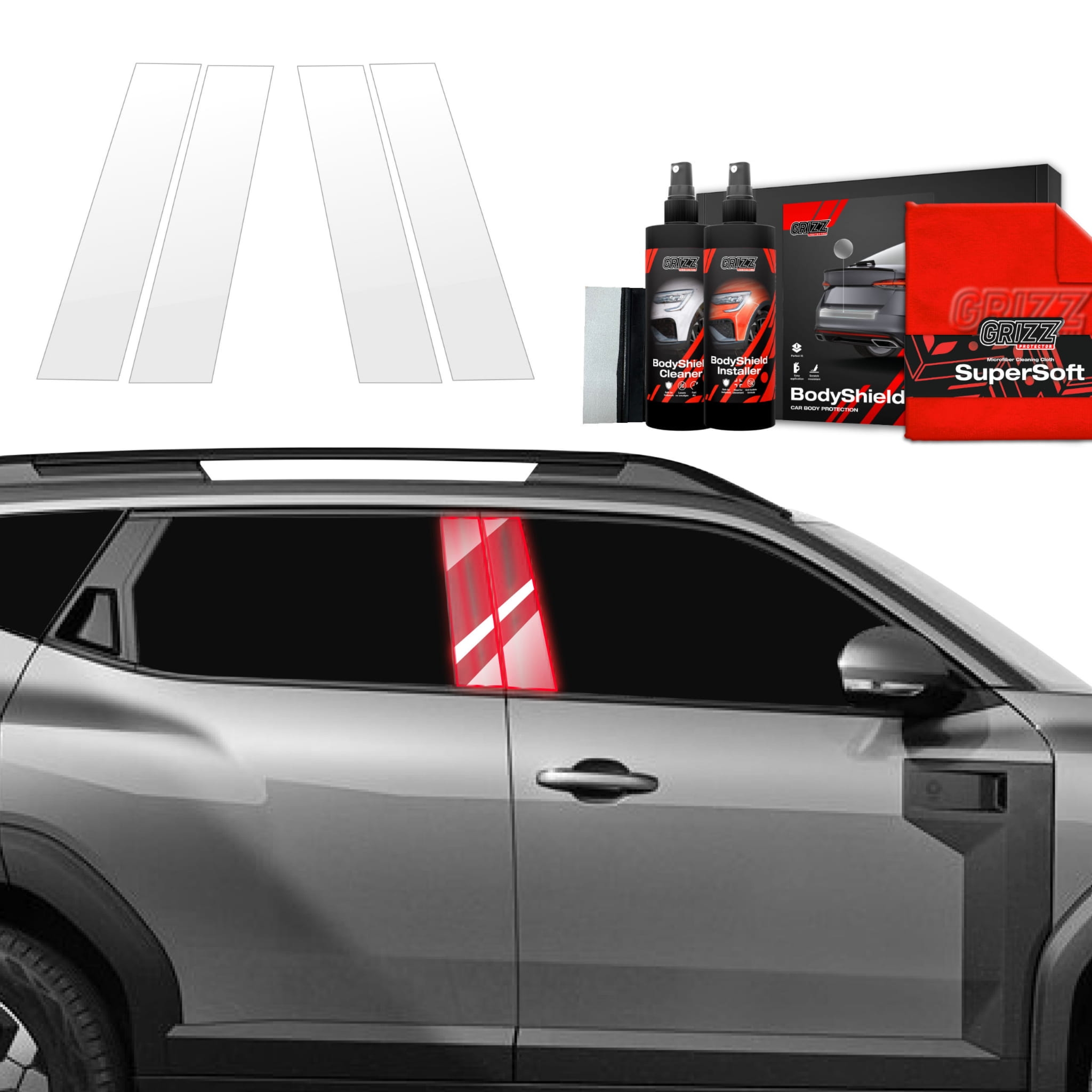 4w1 Folia ochronna Grizz Protector na słupki do Dacia Duster (2024-2026)