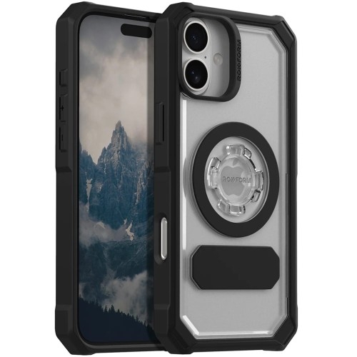 Image of Etui Rokform Crystal Case Mag do iPhone 16 Plus, przezroczyste z czarną ramką