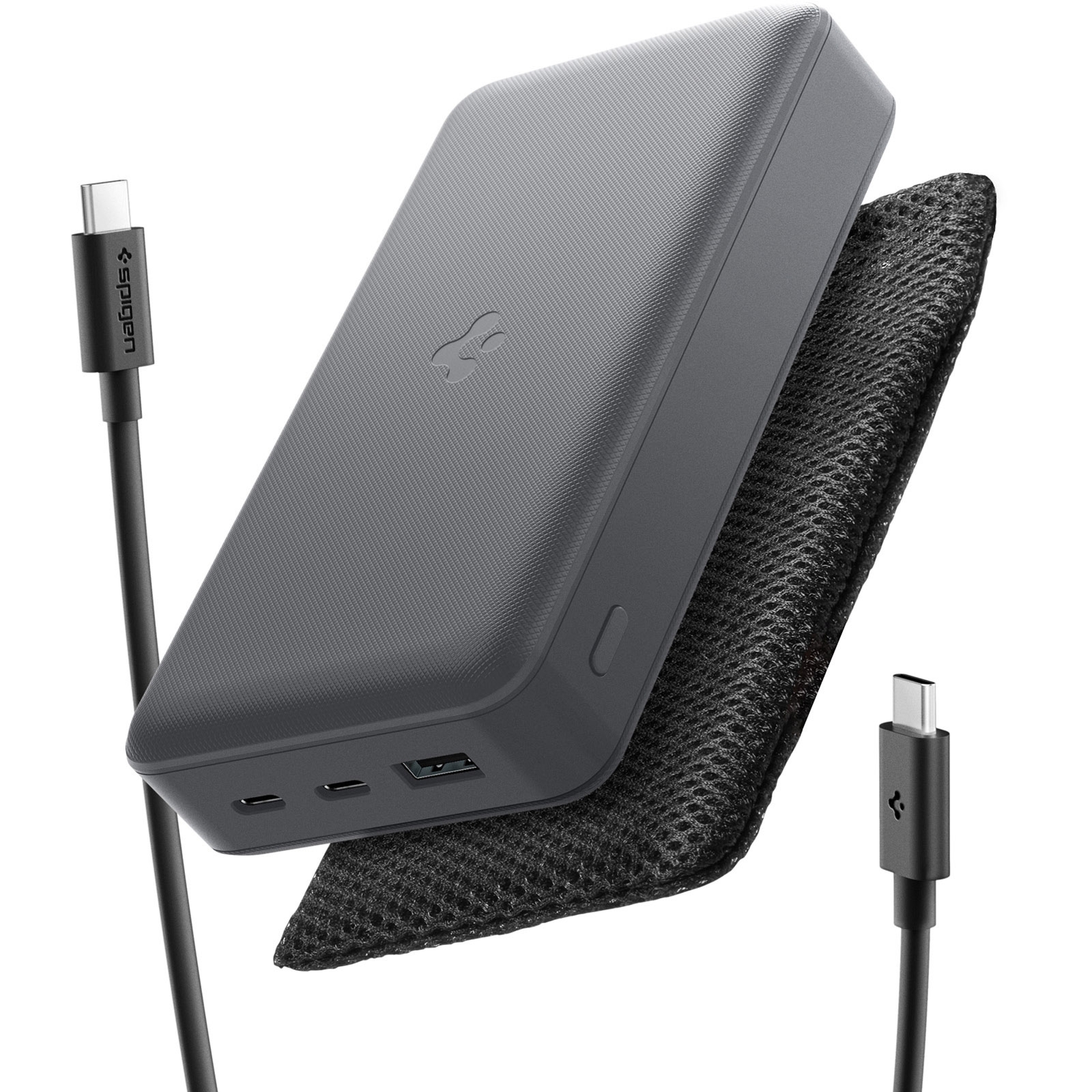 Powerbank Spigen Essential Portable Charger EA3030, 30000mAh USB-C 30W PD, USB-A PPS, szary