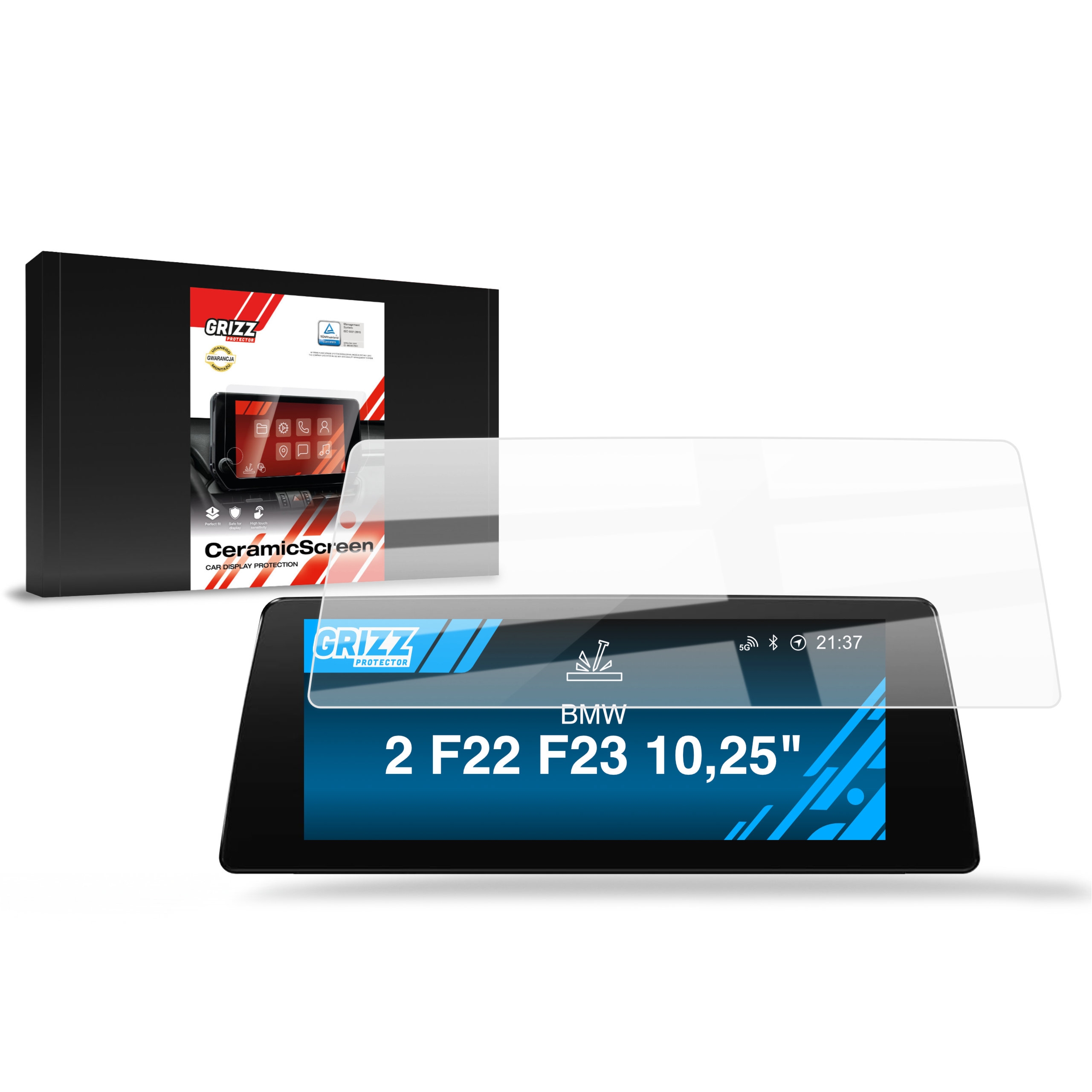Folia ceramiczna Grizz Protector do BMW 2 F22 F23 Android Radio 10,25″ (2013-2021)
