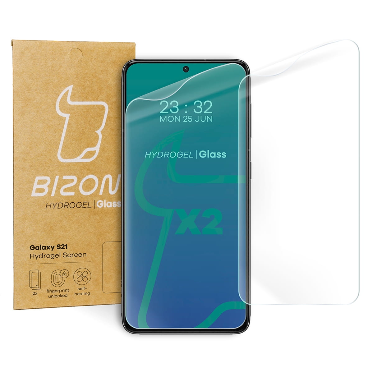 Folia hydrożelowa na ekran Bizon Film Hydrogel Front Duo do Galaxy S21, 2 sztuki