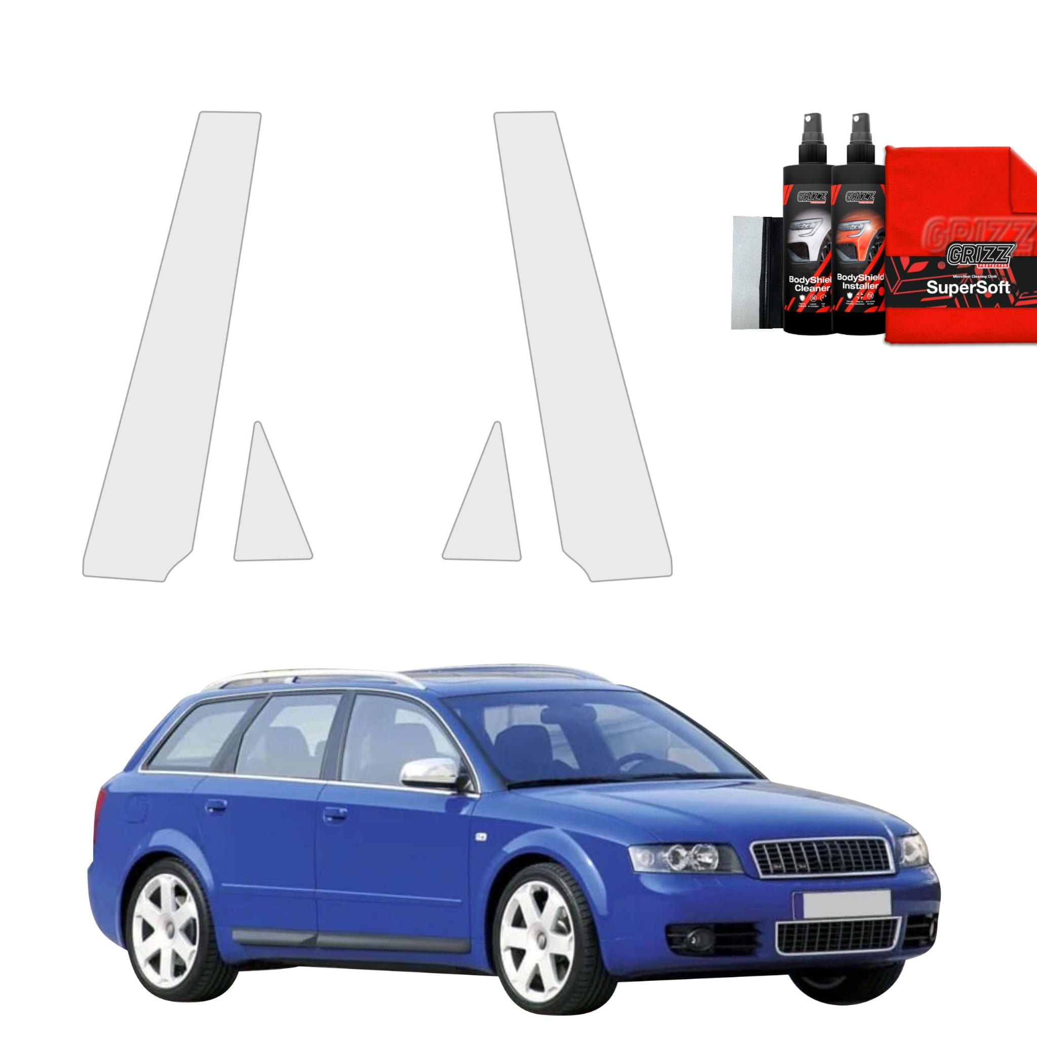 4w1 Folia ochronna na słupki Grizz Protector do Audi A4 B6 Avant (2000-2006)