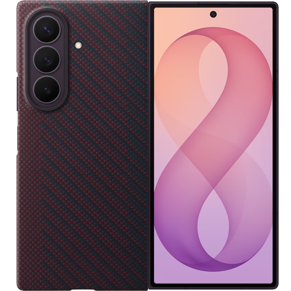 Etui + 2x folia antyrefleksyjna Samsung Carbon Magnet Case do MagSafe do Galaxy Z Fold8 Ultra, czerwone