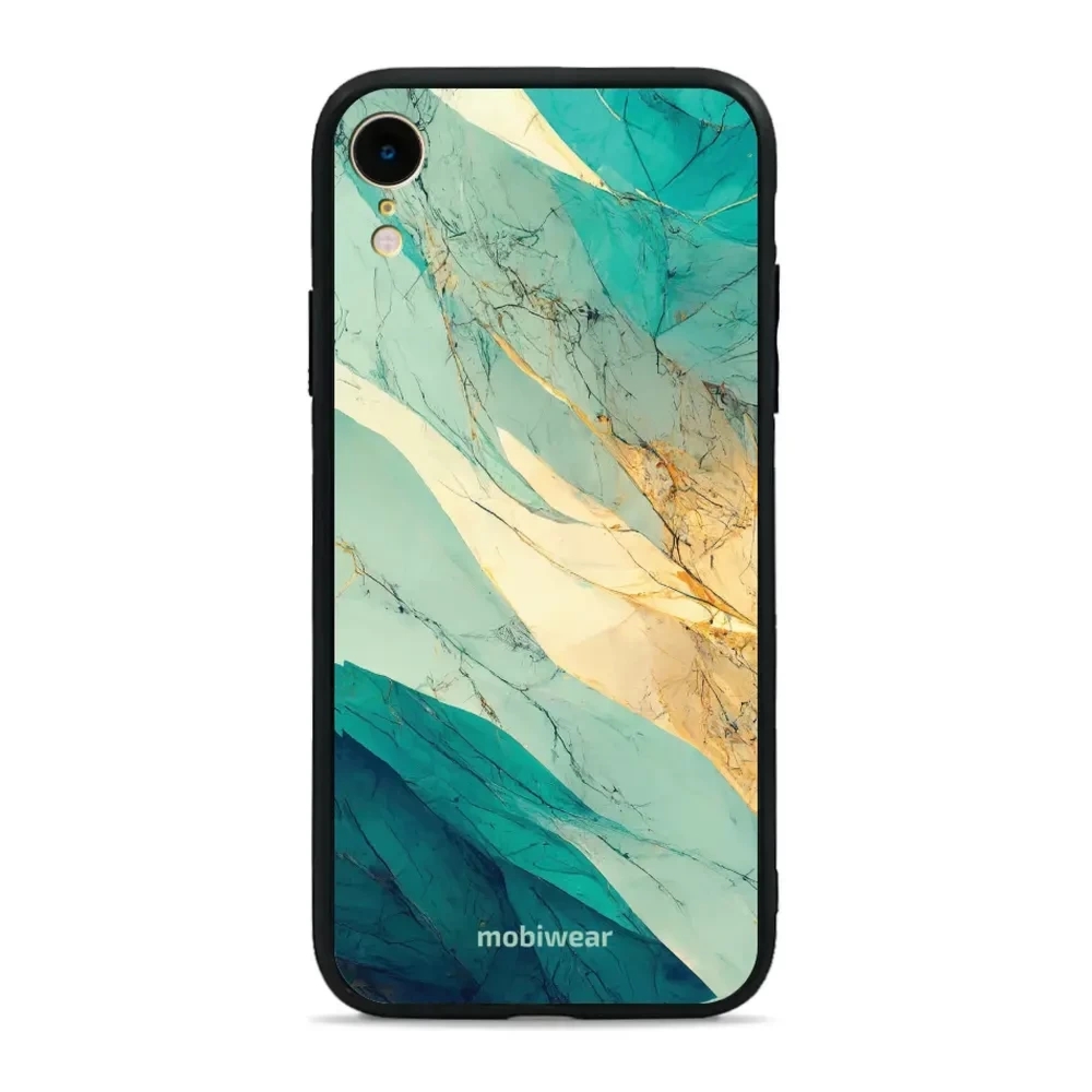 Etui ochronne do iPhone Xr, Mobiwear Glossy Case, turkusowy marmur