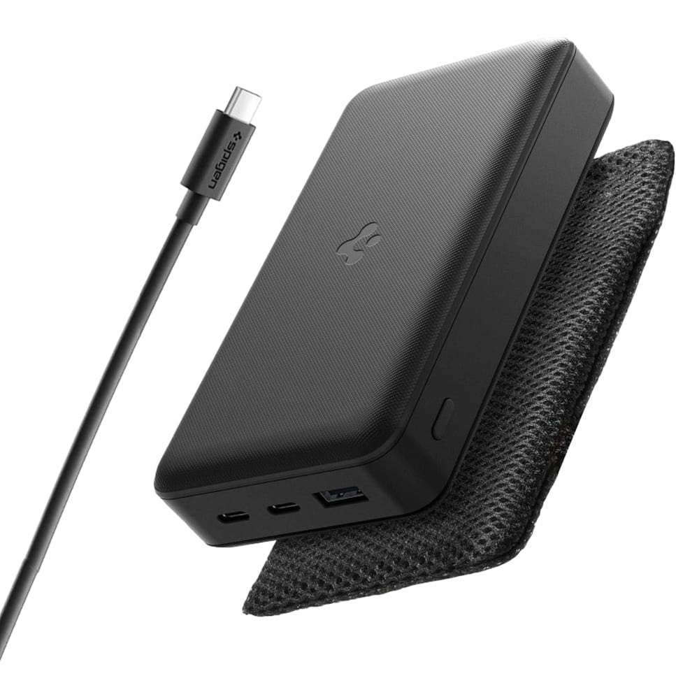 Powerbank Spigen Essential Portable Charger EA3030, 30000mAh USB-C 30W PD, USB-A PPS, czarny
