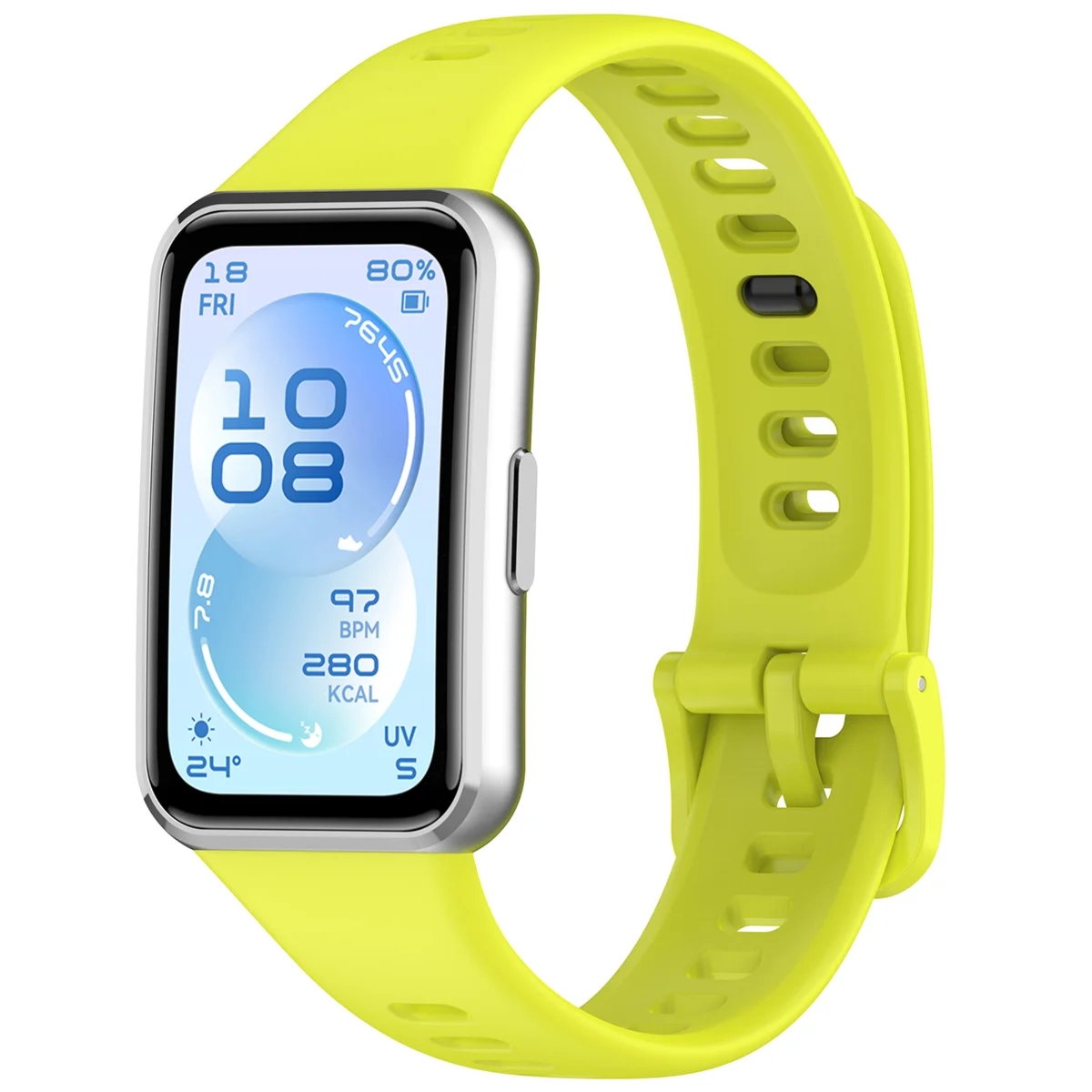 Silikonowy pasek Bizon Strap Watch Silicone do Huawei Band 11 / 11 Pro, cytrynowy