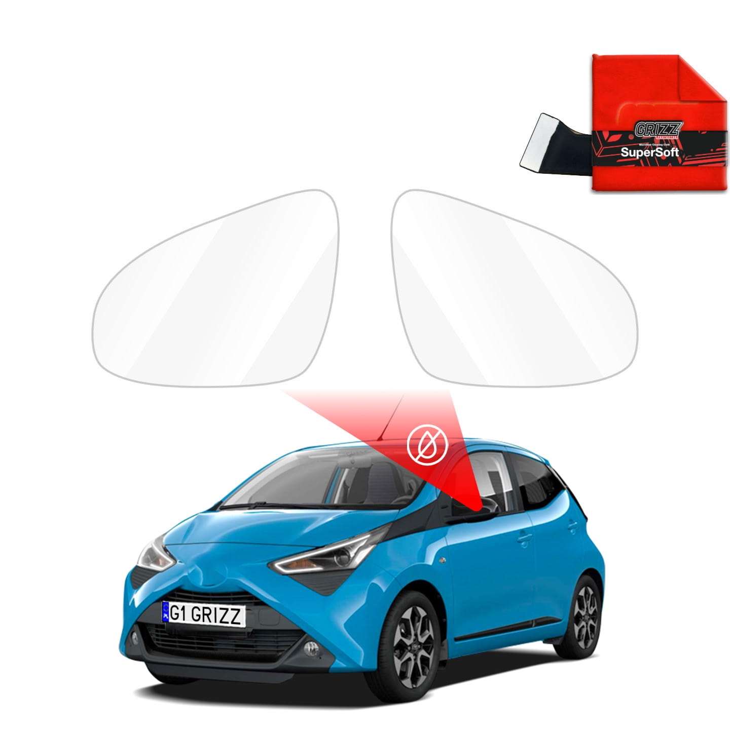 Folia przeciwdeszczowa Grizz Protector na lusterka do Toyota Aygo (2014-2017)