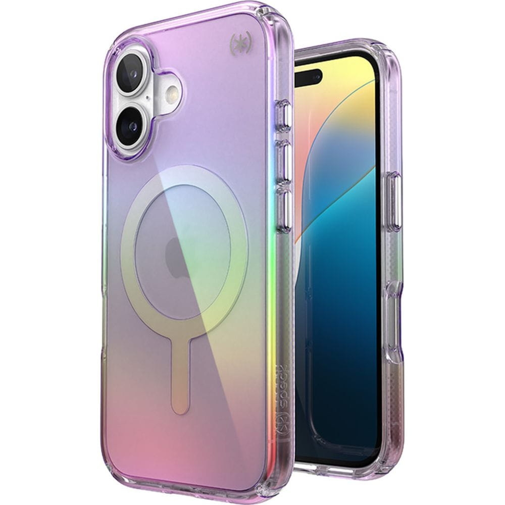 OUTLET: Etui Speck Presidio Lux MagSafe do iPhone 16, przezroczysto-opalizujący fiolet