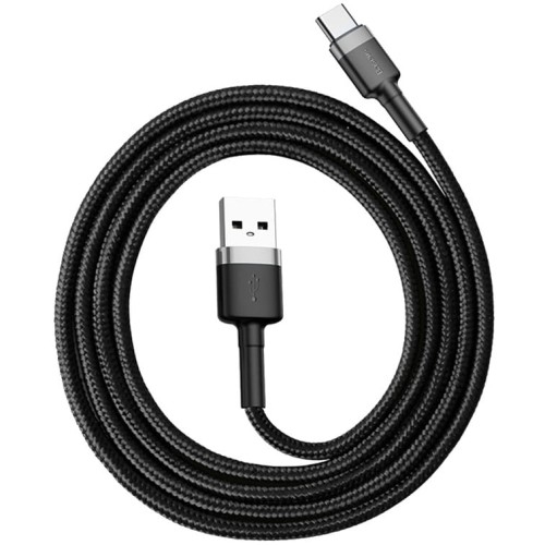 Image of Kabel Baseus Cafule 3A USB-A do USB-C 1m, czarno-szary