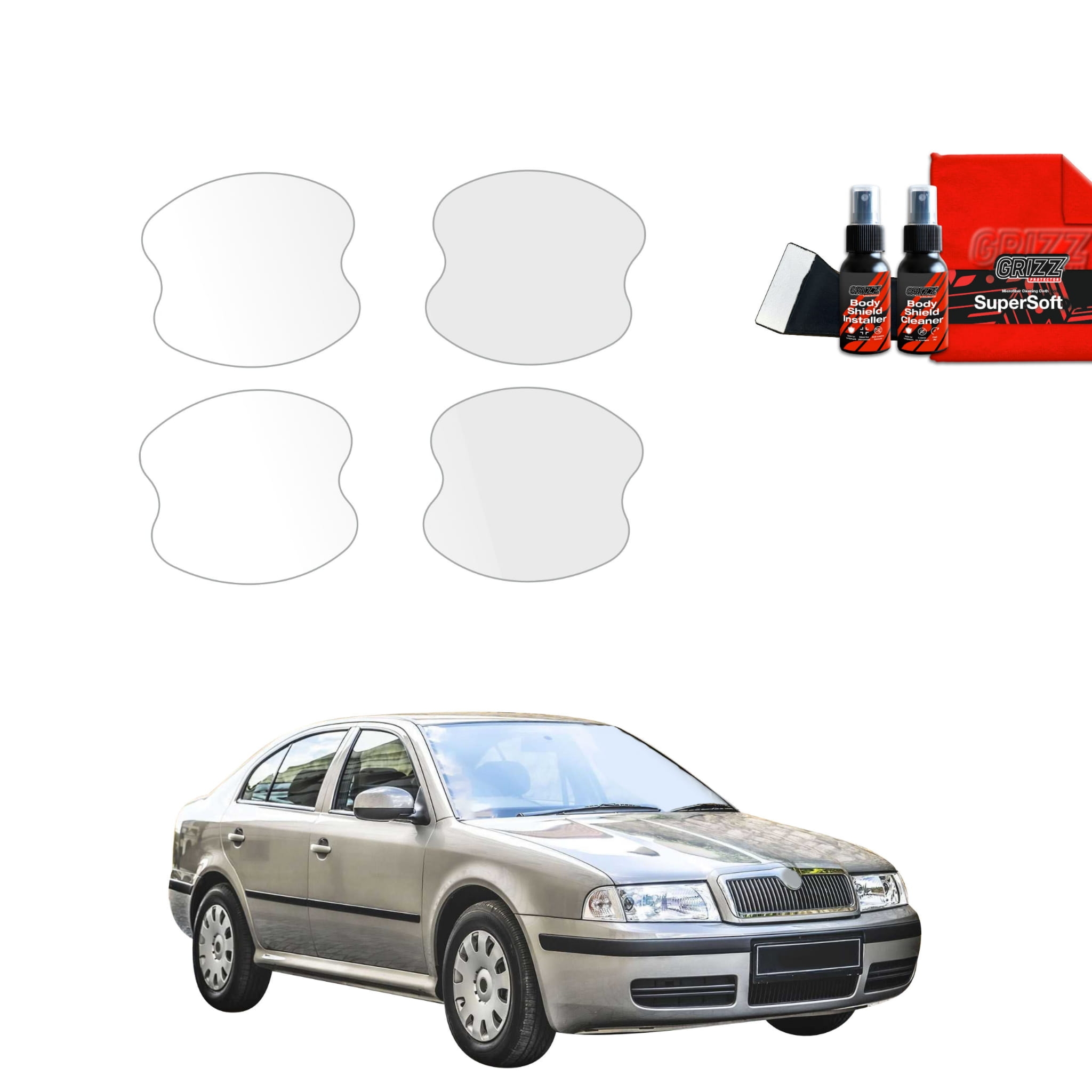 4w1 Folia ochronna pod klamki Grizz Protector do Skoda Octavia (1996-2010)