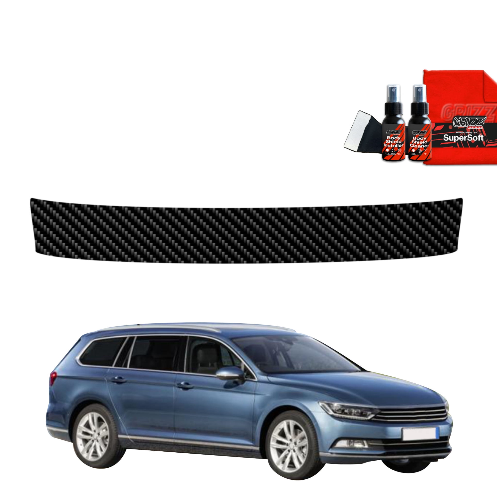 Folia karbonowa Grizz Protector na próg bagażnika do Volkswagen Passat B8 Kombi (2014-2022)
