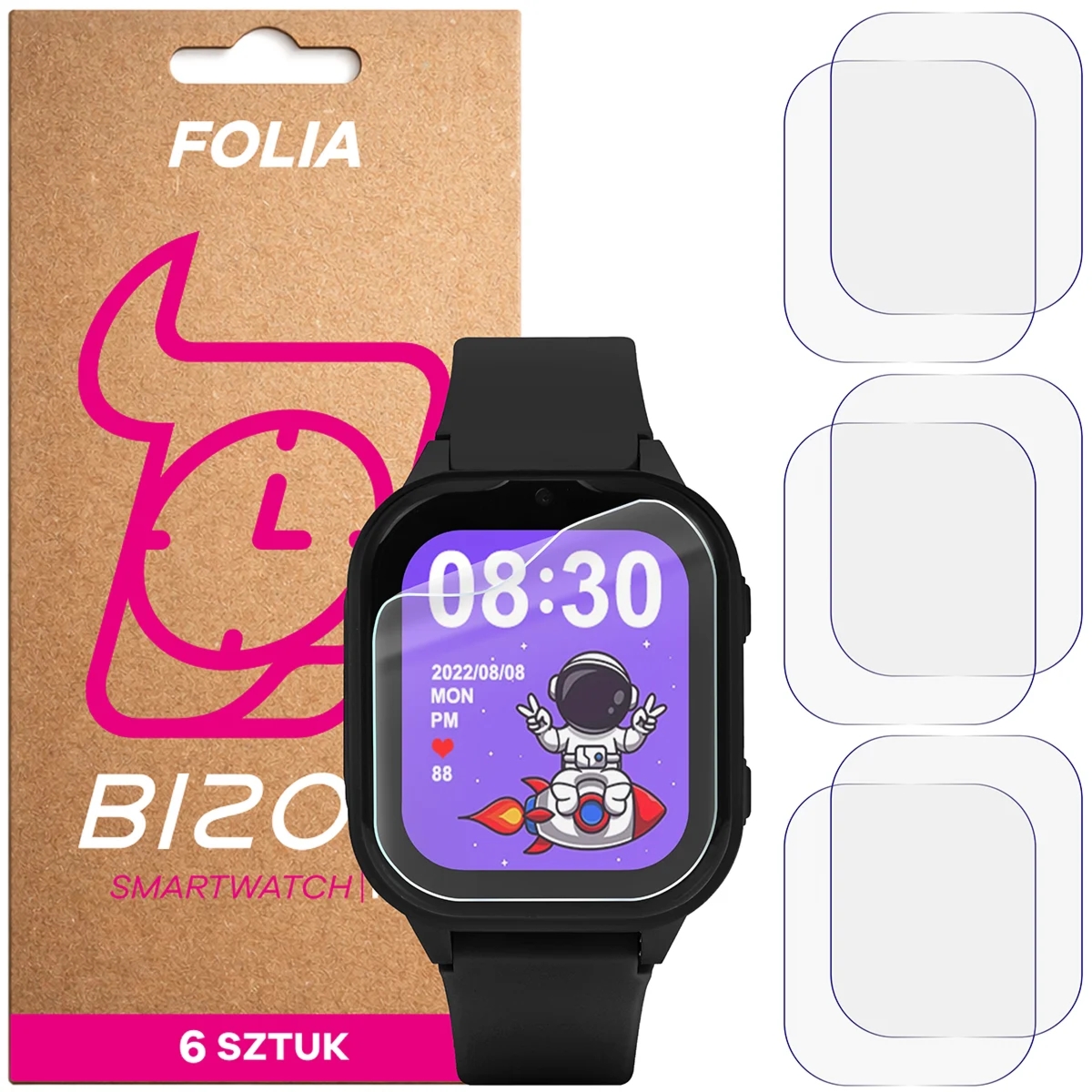 Folia ochronna na ekran zegarka Bizon Watch Film HydroFlex do Garett Kids Sun Ultra 4G, 6 sztuk