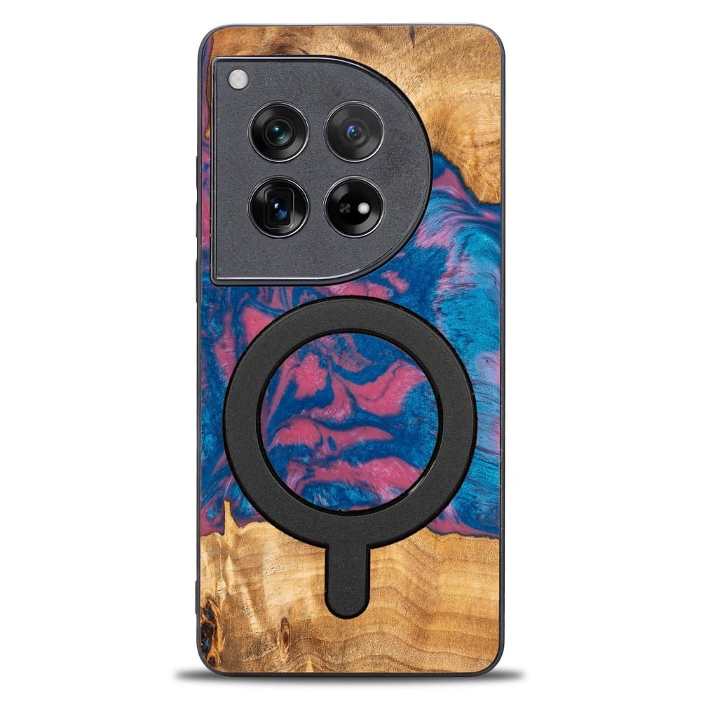 Image of Drewniane etui do OnePlus 12, Bewood Unique Neons Vegas do MagSafe