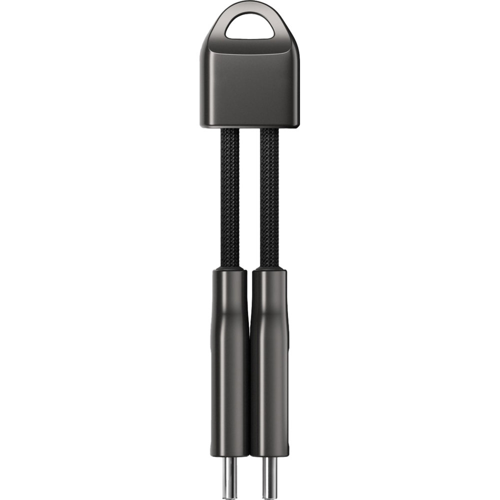Kabel magnetyczny z oplotem do kluczy Nomad ChargeKey USB-C do USB-C, 240W PD, EPR, PPS, QC5, 10 Gb/s, 12 cm, czarny