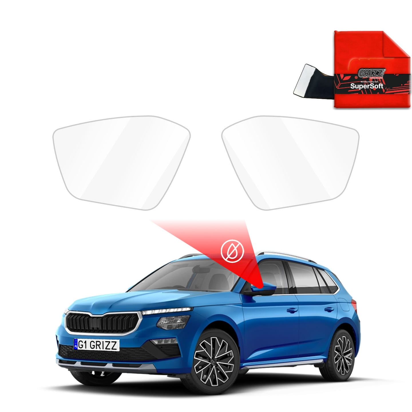 Folia przeciwdeszczowa Grizz Protector na lusterka do Skoda Kamiq (2019-2023)