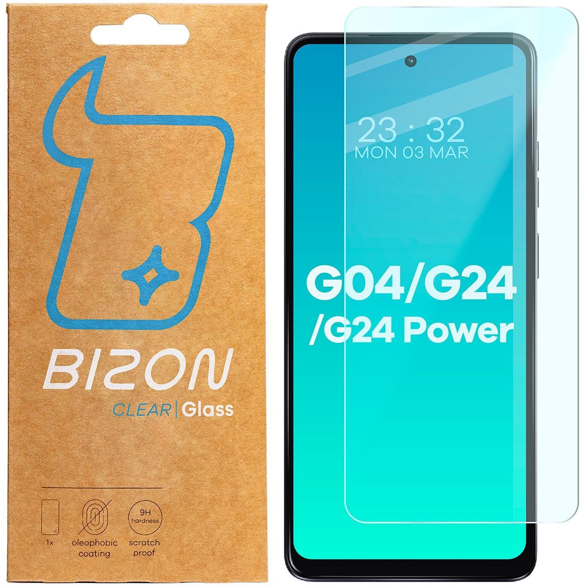 Image of Szkło hartowane Bizon Glass Clear 2 do Motorola Moto G04/G24/G24 Power/E14