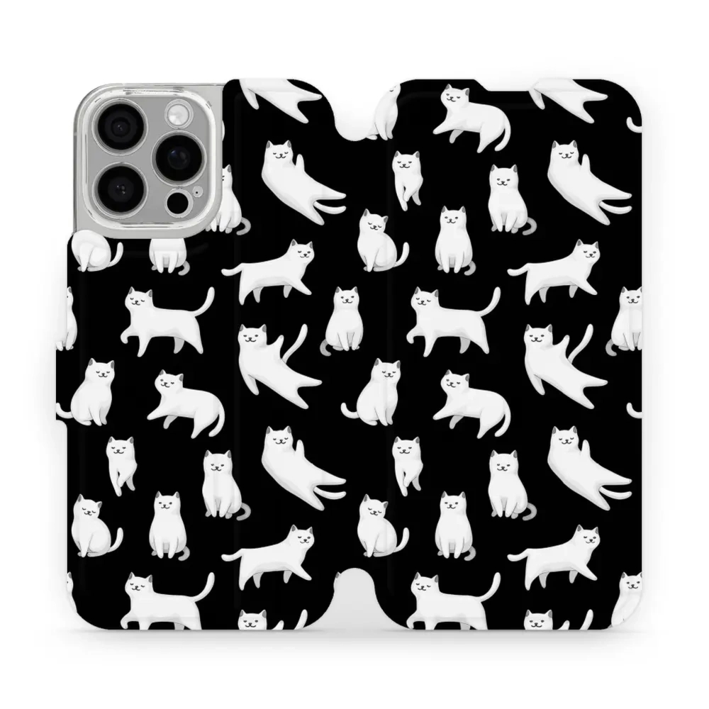 Etui z klapką do iPhone 16 Pro Max, Mobiwear Book, kotki luna