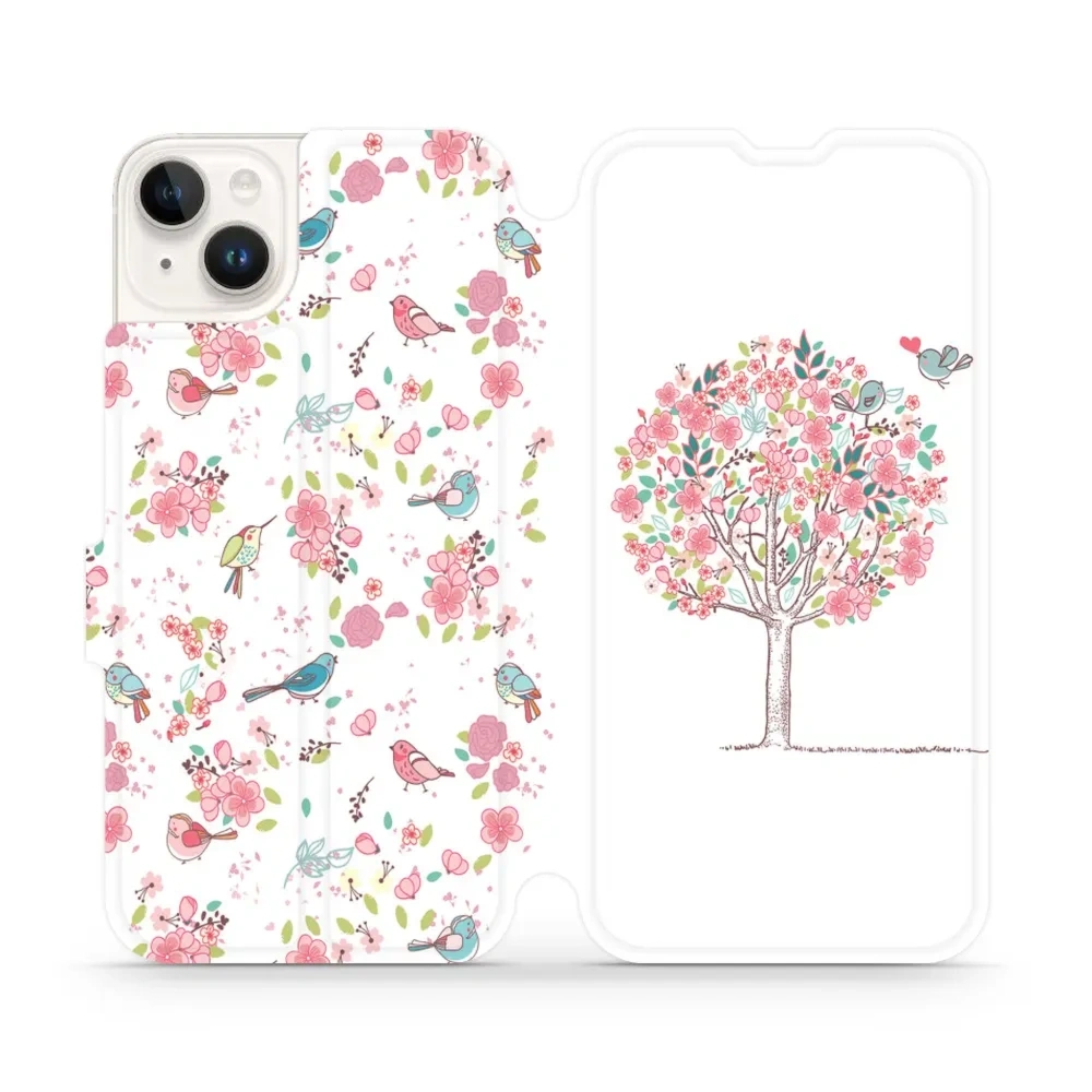 Etui z klapką do iPhone 14 Plus, Mobiwear Book, różowy gaj