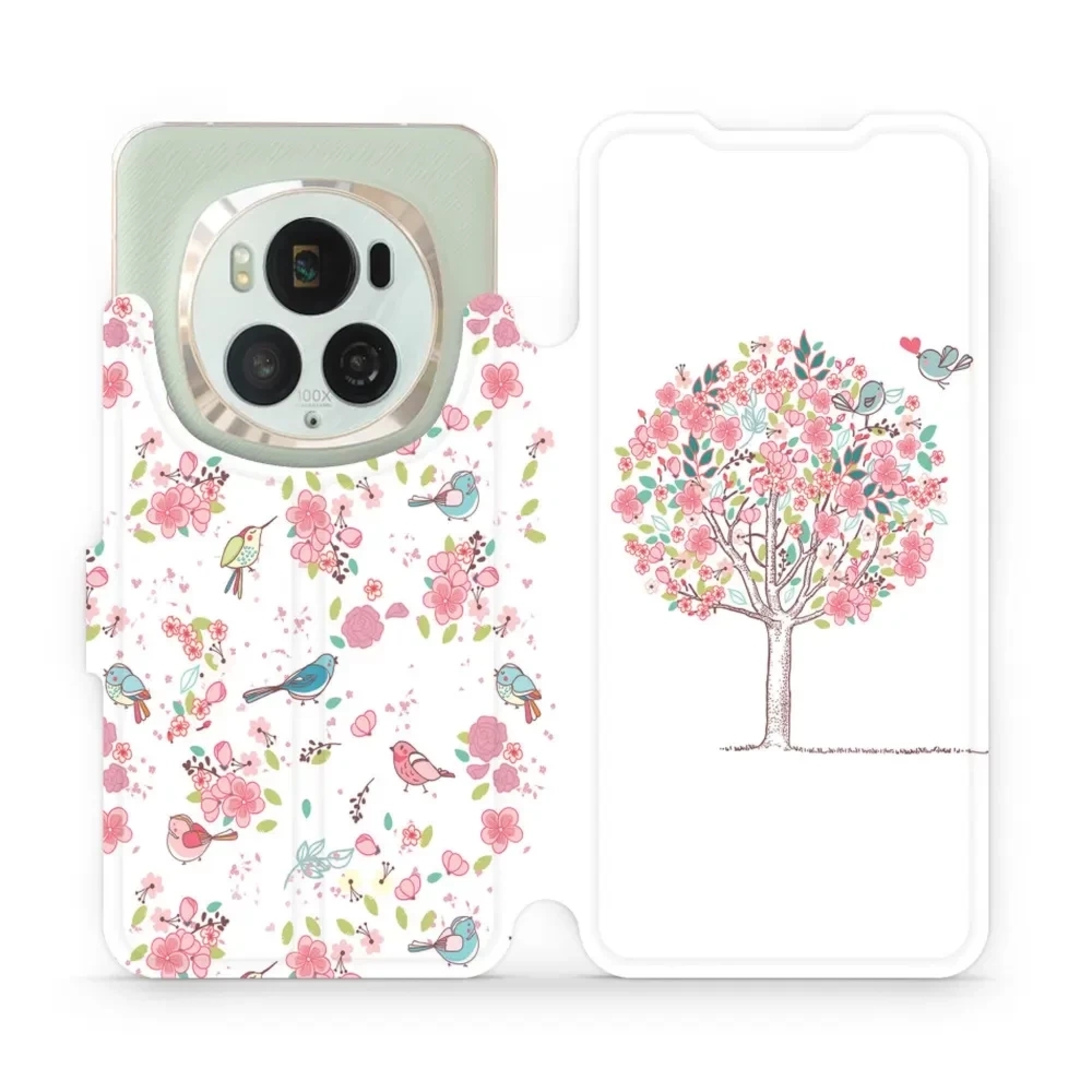 Etui z klapką do Honor Magic6 Pro, Mobiwear Book, różowy gaj