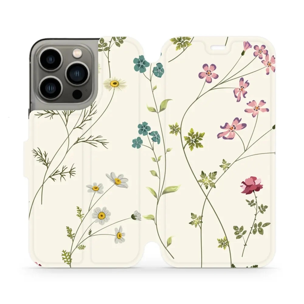 Etui z klapką do iPhone 13 Pro, Mobiwear Book, polne kwiaty