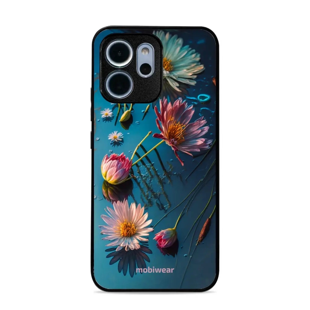 Etui ochronne do Oppo Reno 14 FS, Mobiwear Glossy Case, niebiesko-kwieciste
