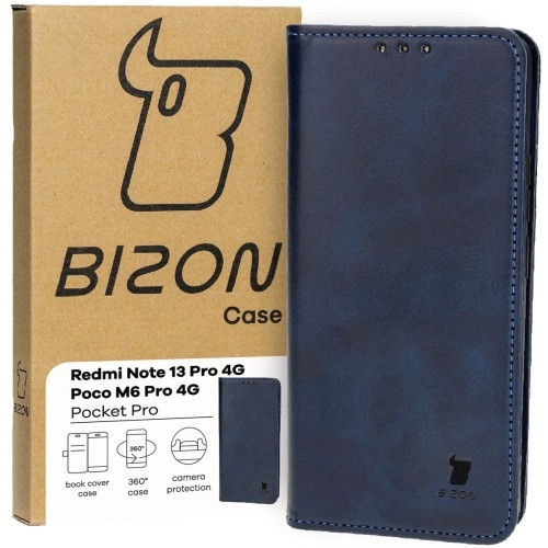 Image of Etui Bizon Case Pocket Pro do Xiaomi Redmi Note 13 Pro 4G / Xiaomi Poco M6 Pro 4G, granatowe