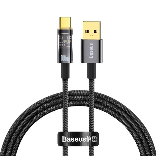 Image of Kabel Baseus Explorer Series 100W USB do USB-C 1m, czarny