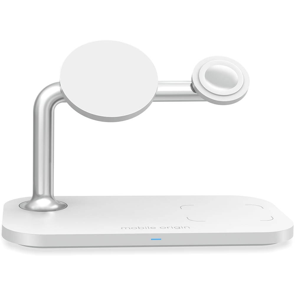 Image of Ładowarka indukcyjna 3w1 Mobile Origin Wireless Charger 15W do iPhone/Apple Watch/AirPods, biała