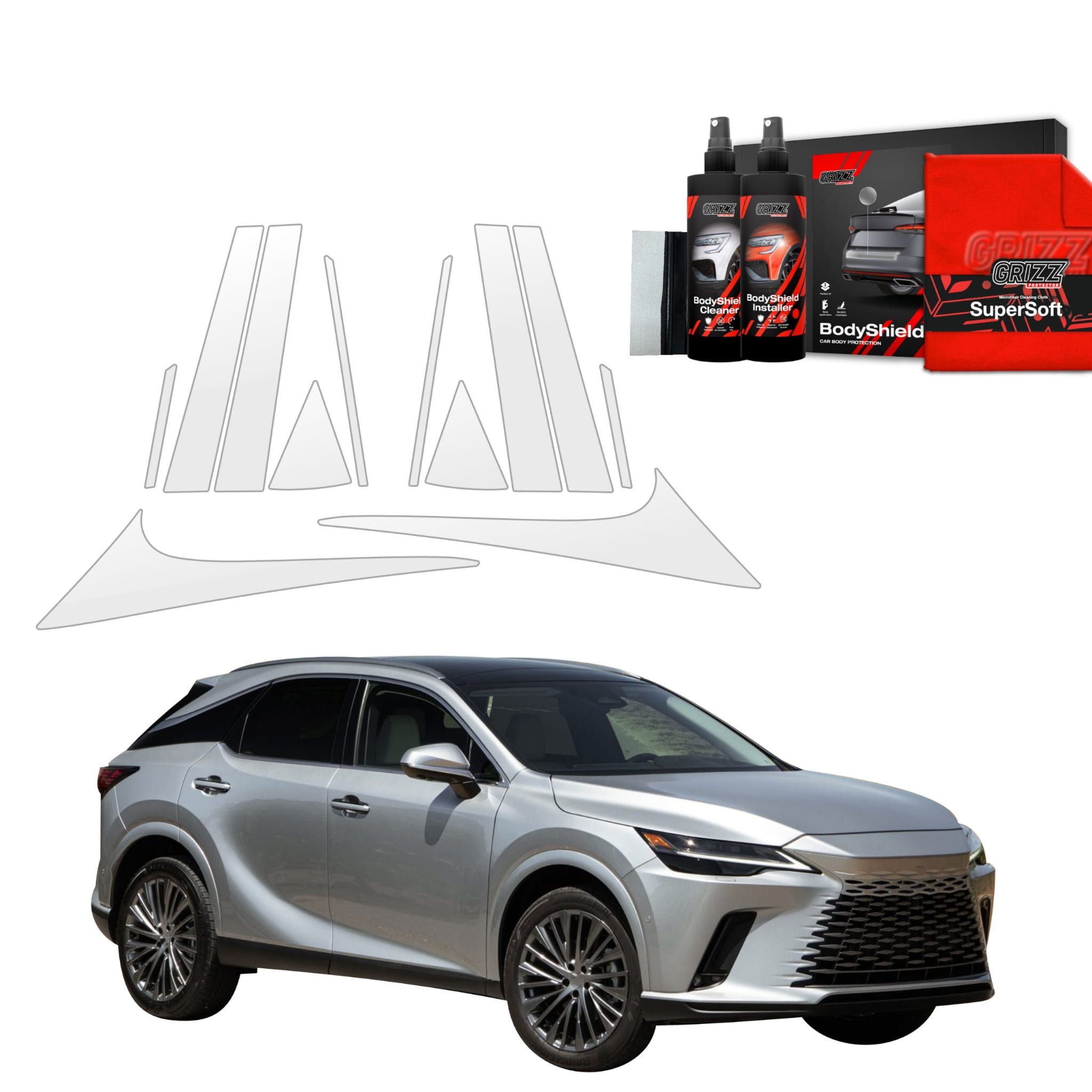 12w1 Folia ochronna Grizz Protector na słupki do Lexus RX 350h (2022-2026)