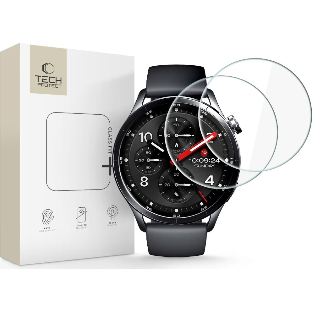 Szkło hartowane Tech-Protect Glass Fit+ do Xiaomi Watch S5, 2 sztuki