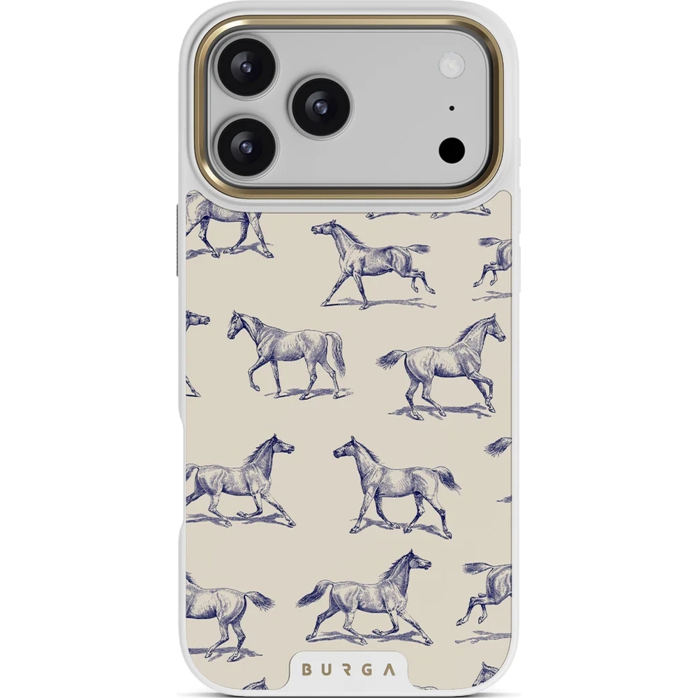 OUTLET: Etui Burga Elite Light MagSafe do iPhone 17 Pro Max, Derby Race Gold