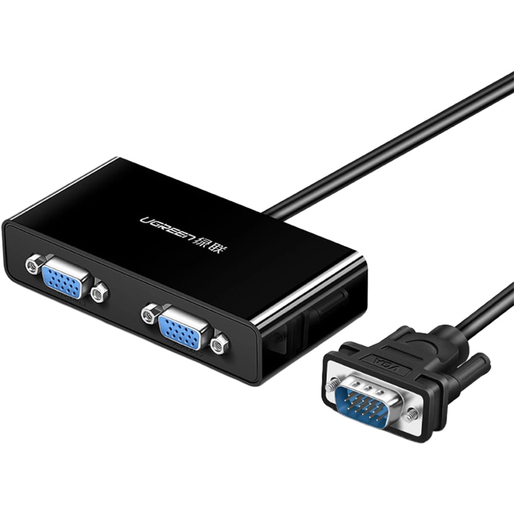 OUTLET: Rozdzielacz VGA (męski) do 2x VGA (żeński), Ugreen Video Splitter 40254, czarny