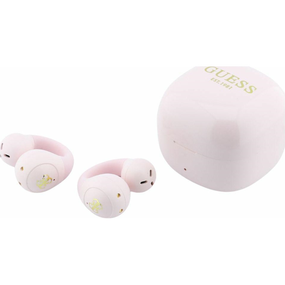 Bezprzewodowe słuchawki douszne, otwarte Guess OWS Mini Classic, Bluetooth 6.0, różowe