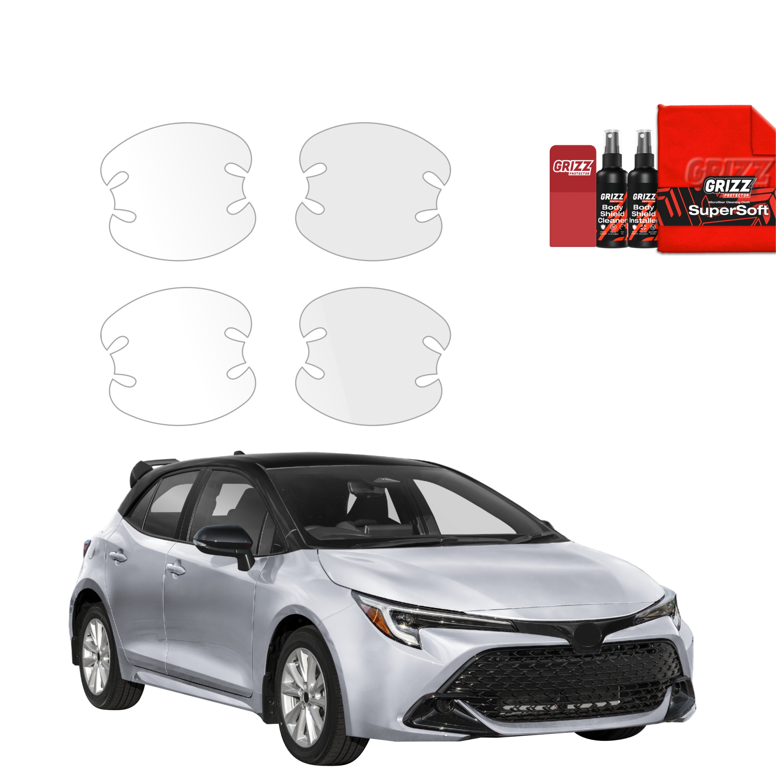 4w1 Bezbarwna folia ochronna Grizz Protector pod klamki Toyota Corolla Hatchback (2019-2026)